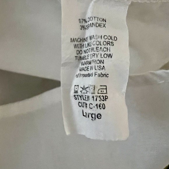 Adrienne White‎ Off The Shoulder Blouse With 3/4 Sleeves With Ties Size Large - Picture 9 of 9